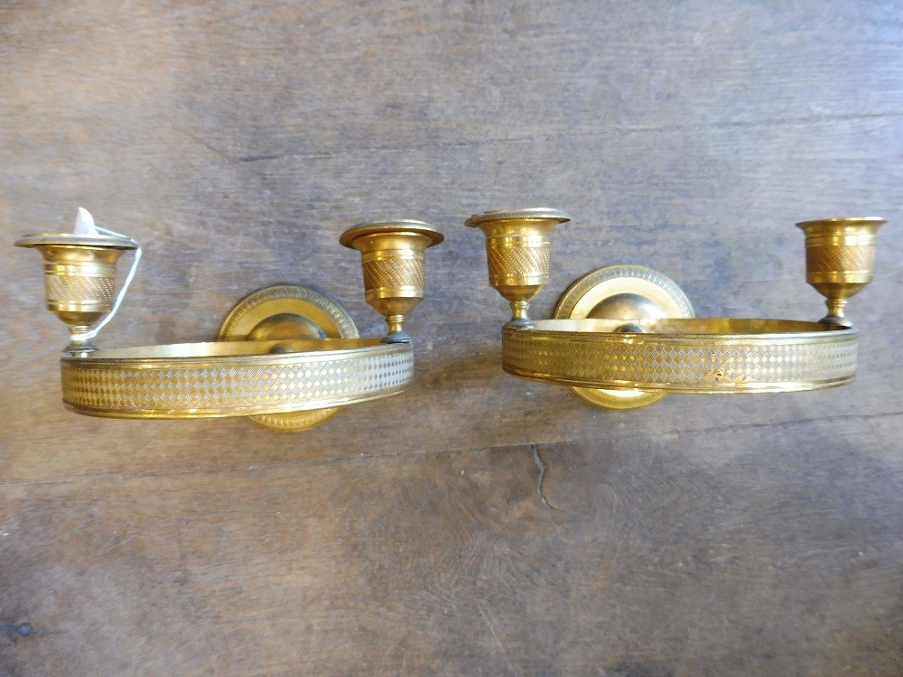 paire d'appliques  en bronze doré  empire  