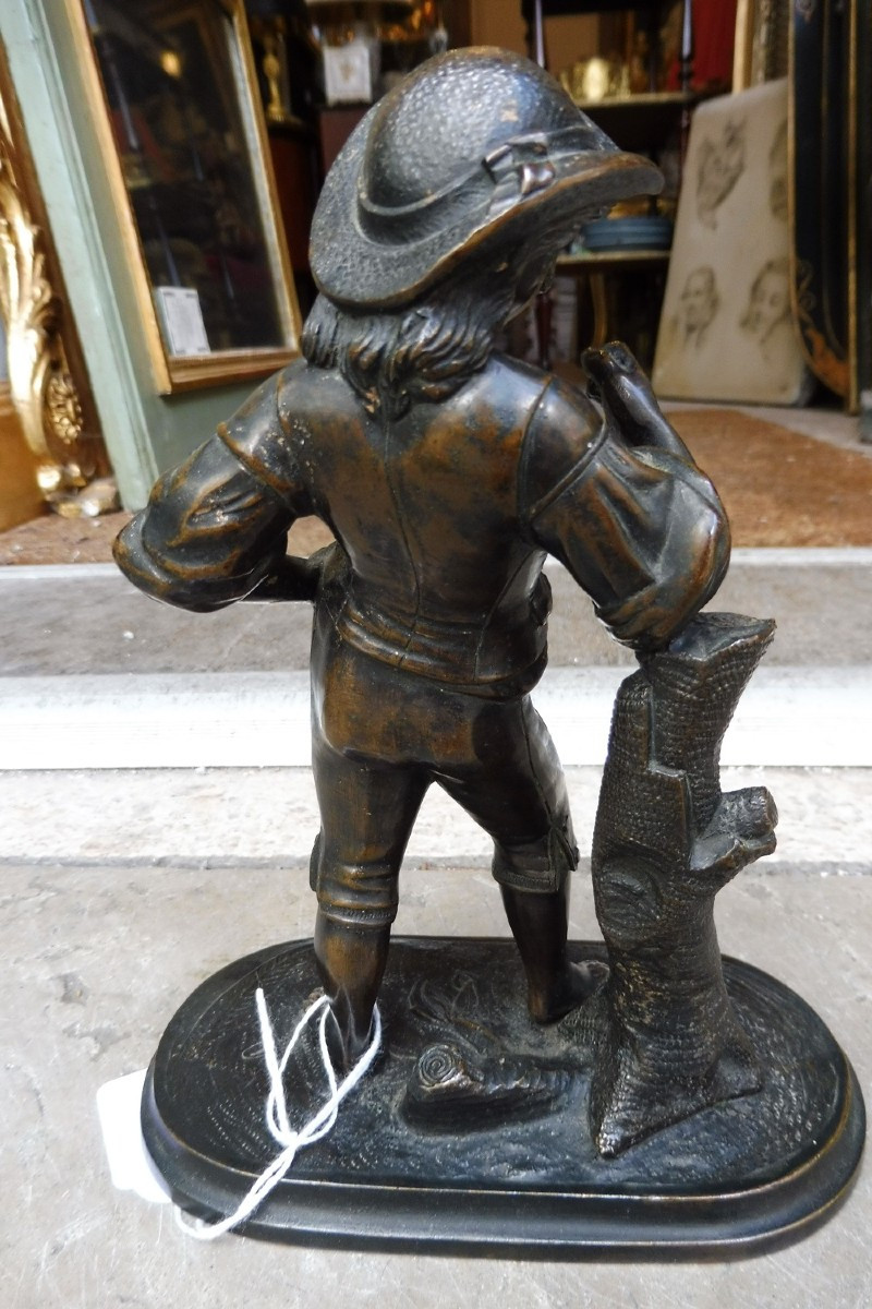 sculpture en bronze  19 eme  "  le jeune  marquis "  -photo-2