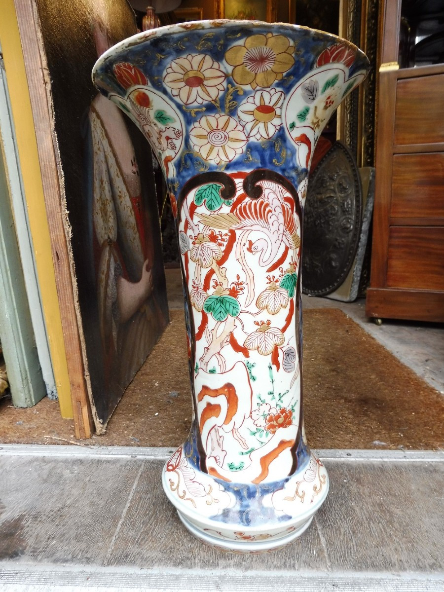 19th Century Imari Porcelain Cornet Vase