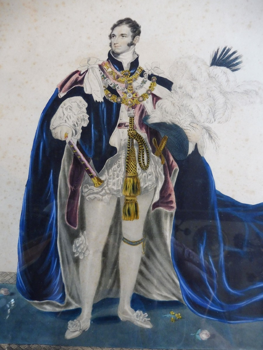 Pair Of English Enhanced Engravings "the Duke Of Clarence And Prince Leopold"-photo-4