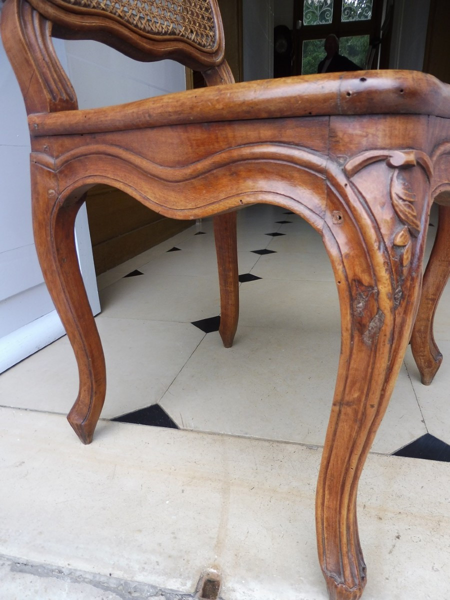 Pair Of Louis XV Caned Chairs -photo-1