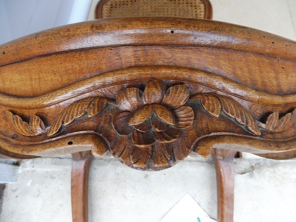 Pair Of Louis XV Caned Chairs -photo-2