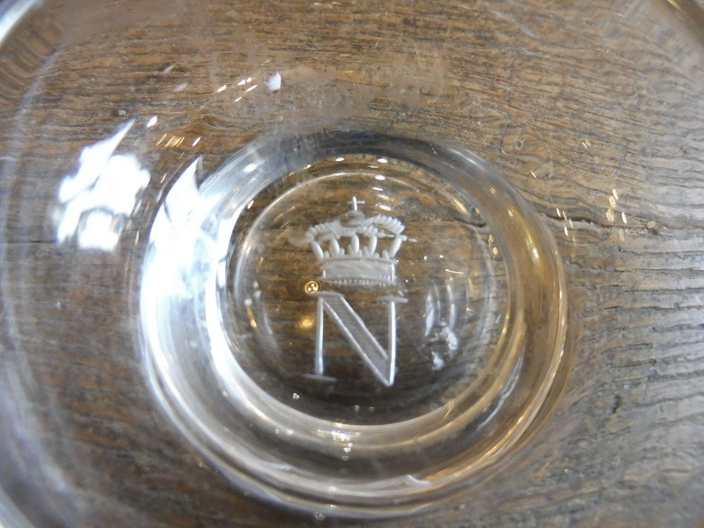paire  de salières en cristal  au chiffre  de Napoléon III  -photo-3