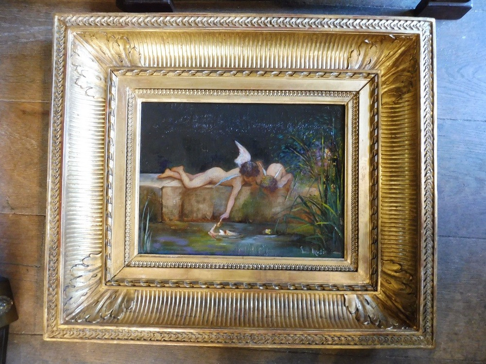 Huile  sur toile  d'après Emile Munier   " le sauvetage  " 