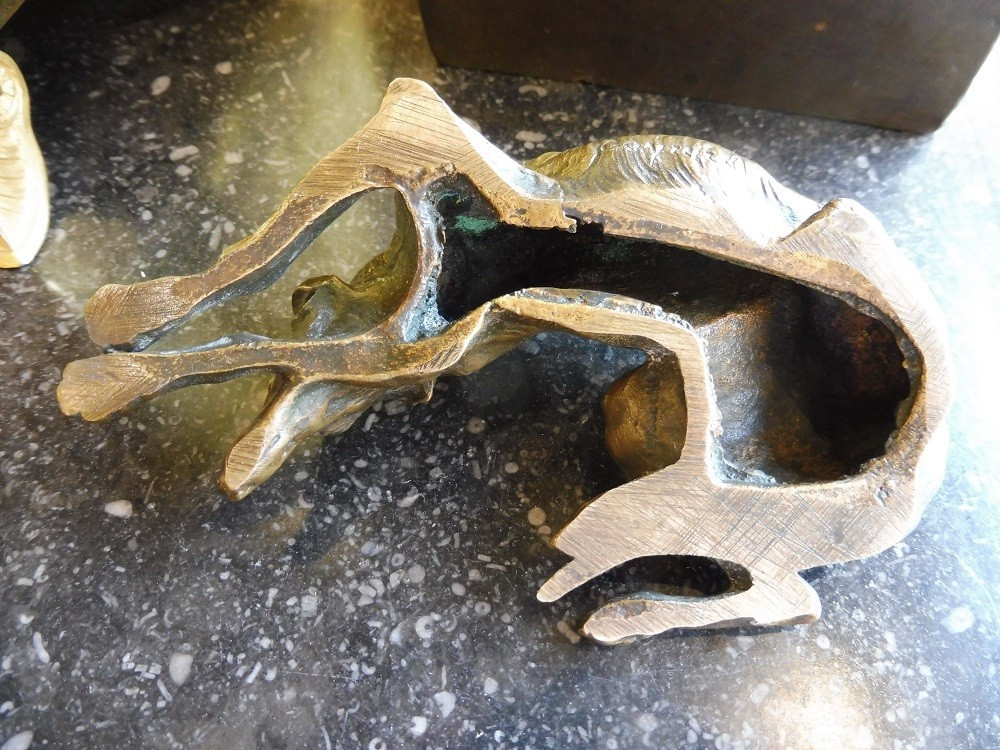 Bronze Sculpture Signed Gayrard "lying Greyhound"  -photo-3