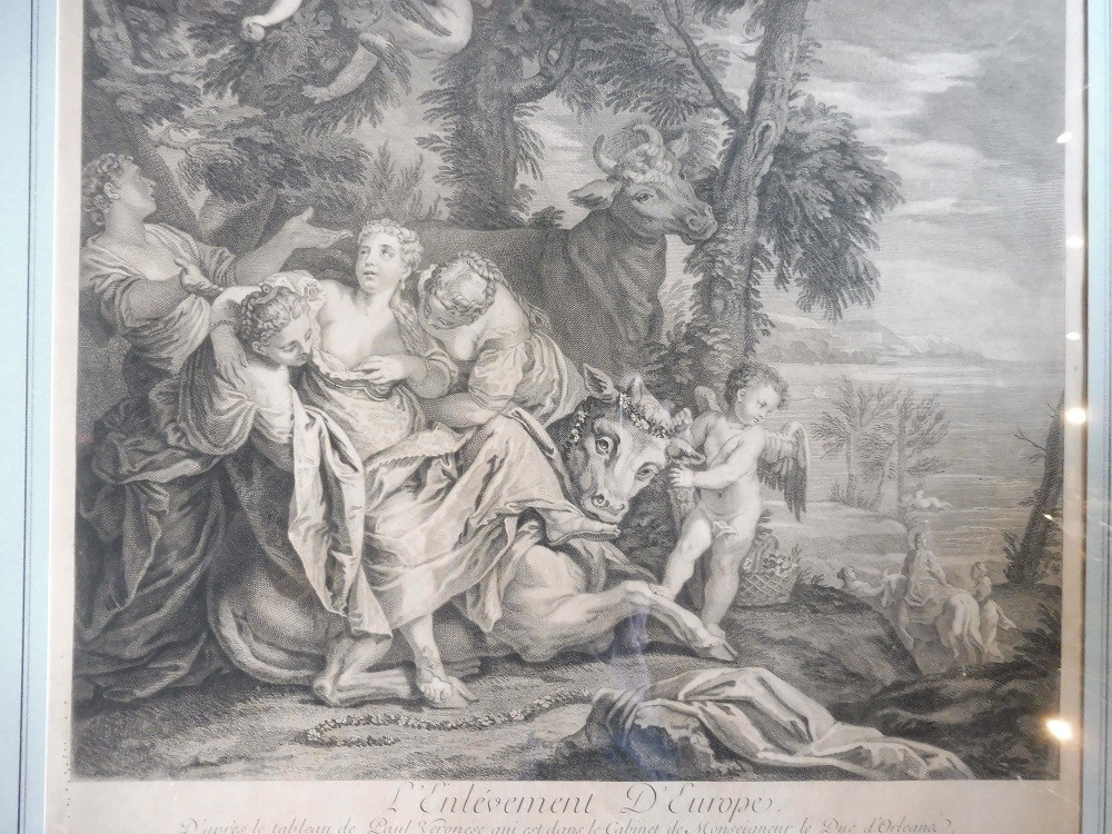 Gravure  18 eme  "l'enlèvement  d' Europe  " -photo-2