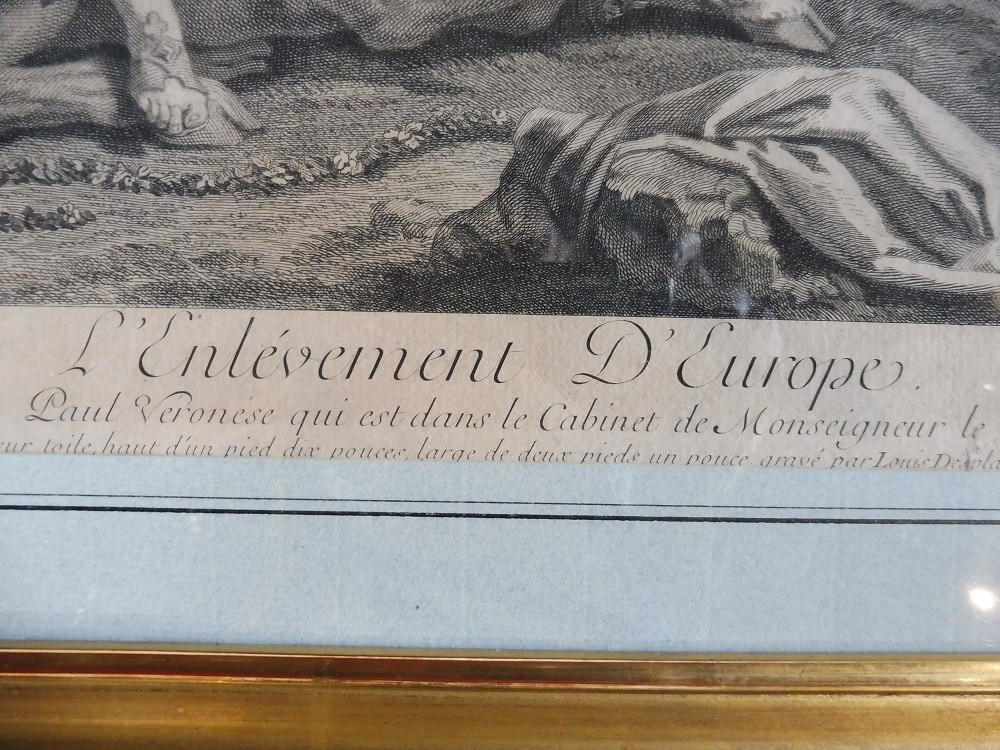 Gravure  18 eme  "l'enlèvement  d' Europe  " -photo-3