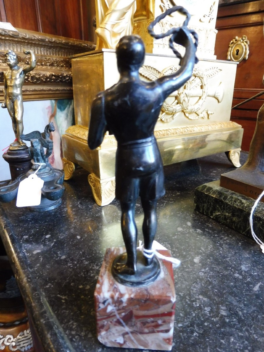19th Century Bronze Sculpture "the Athlete"  -photo-2