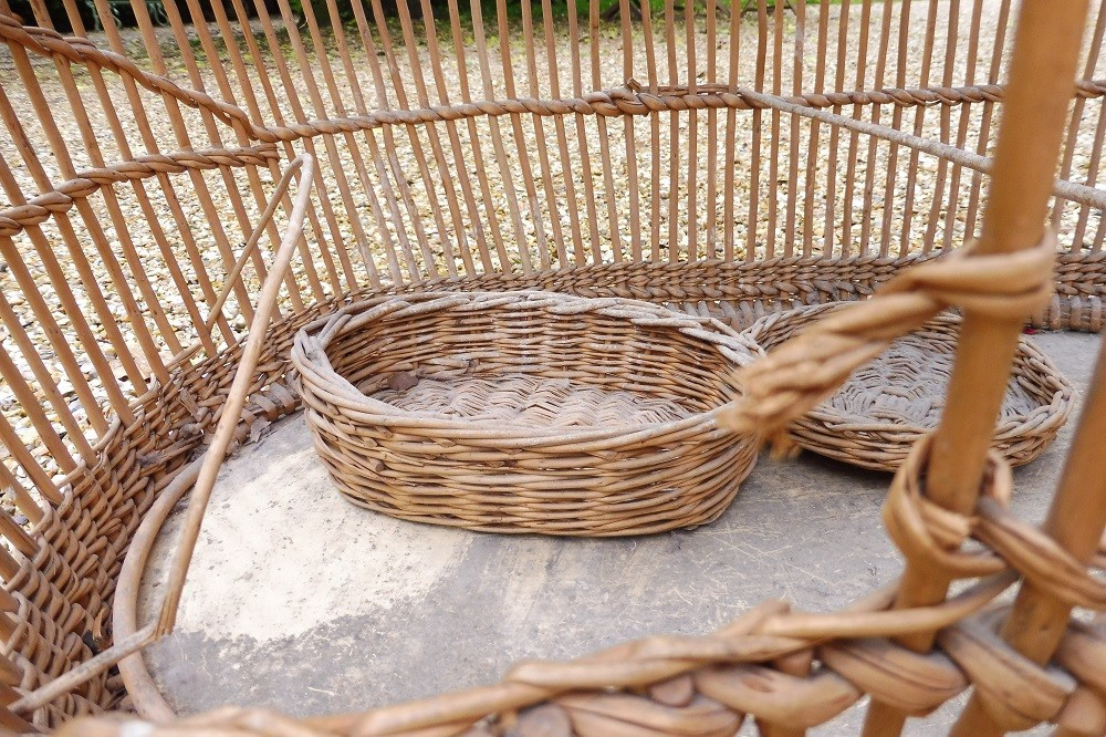 importante  Cage à oiseaux  en rotin  1900-photo-4