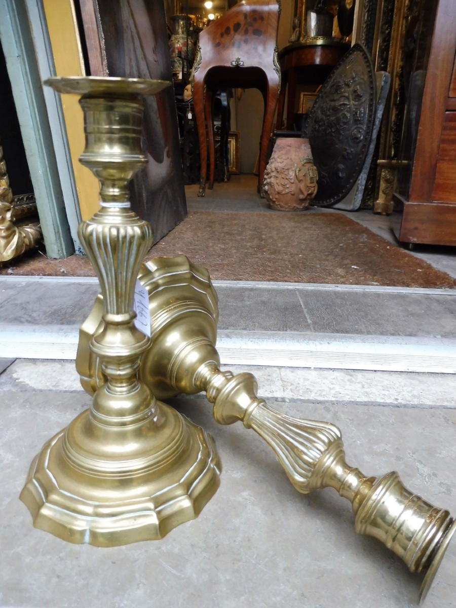 Pair Of 18th Century Bronze Torches-photo-2