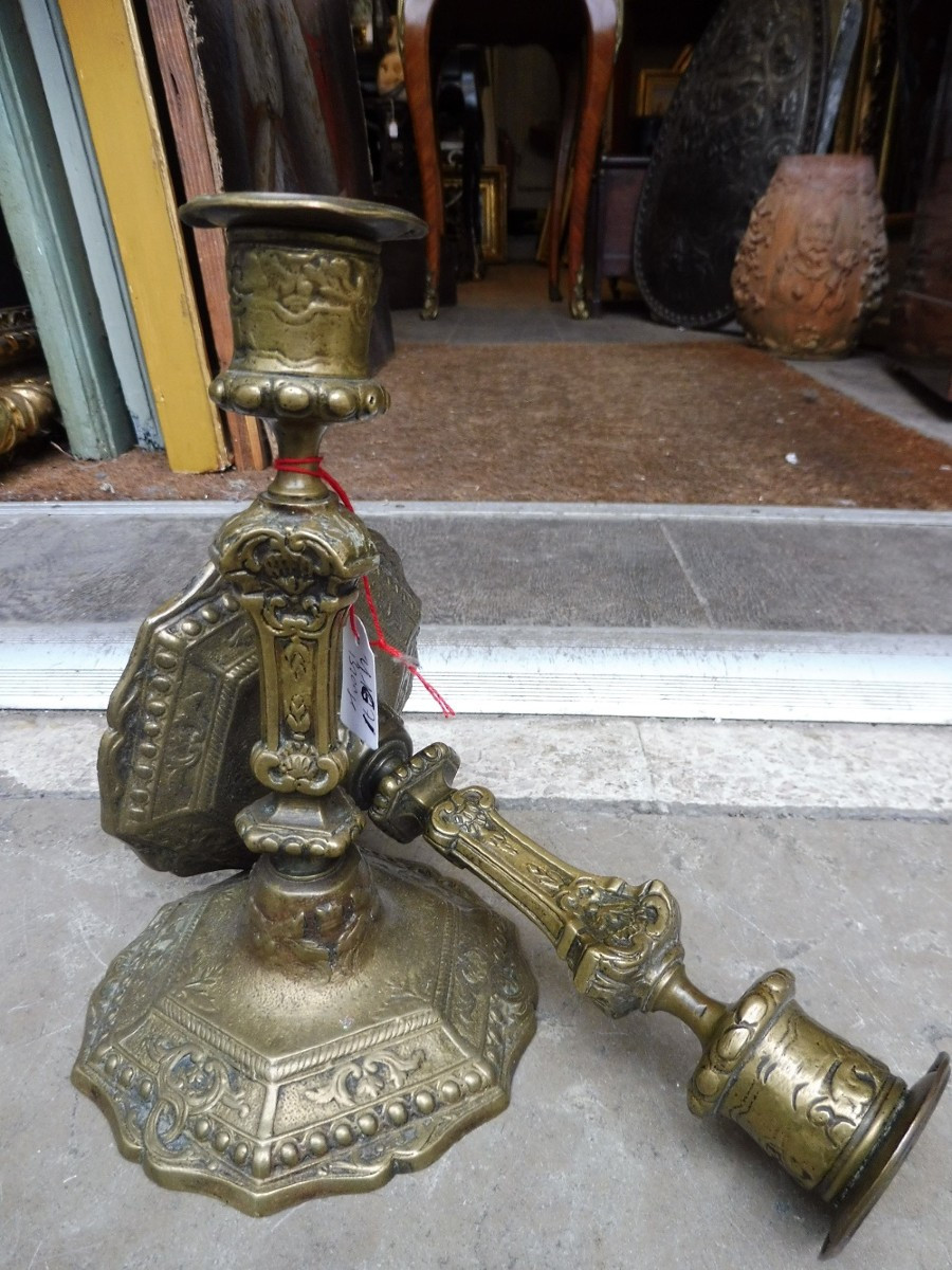 Pair Of Louis XIV Style Bronze Candlesticks-photo-2