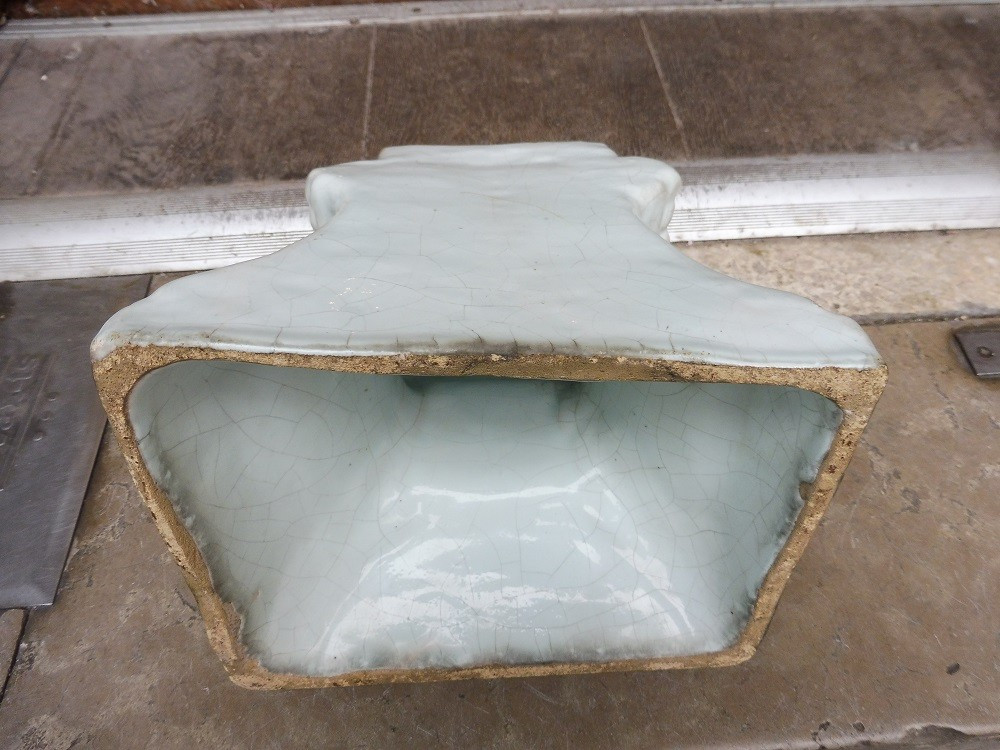 Base Of Christ On The Cross In Rouen Earthenware, 18th Century-photo-3