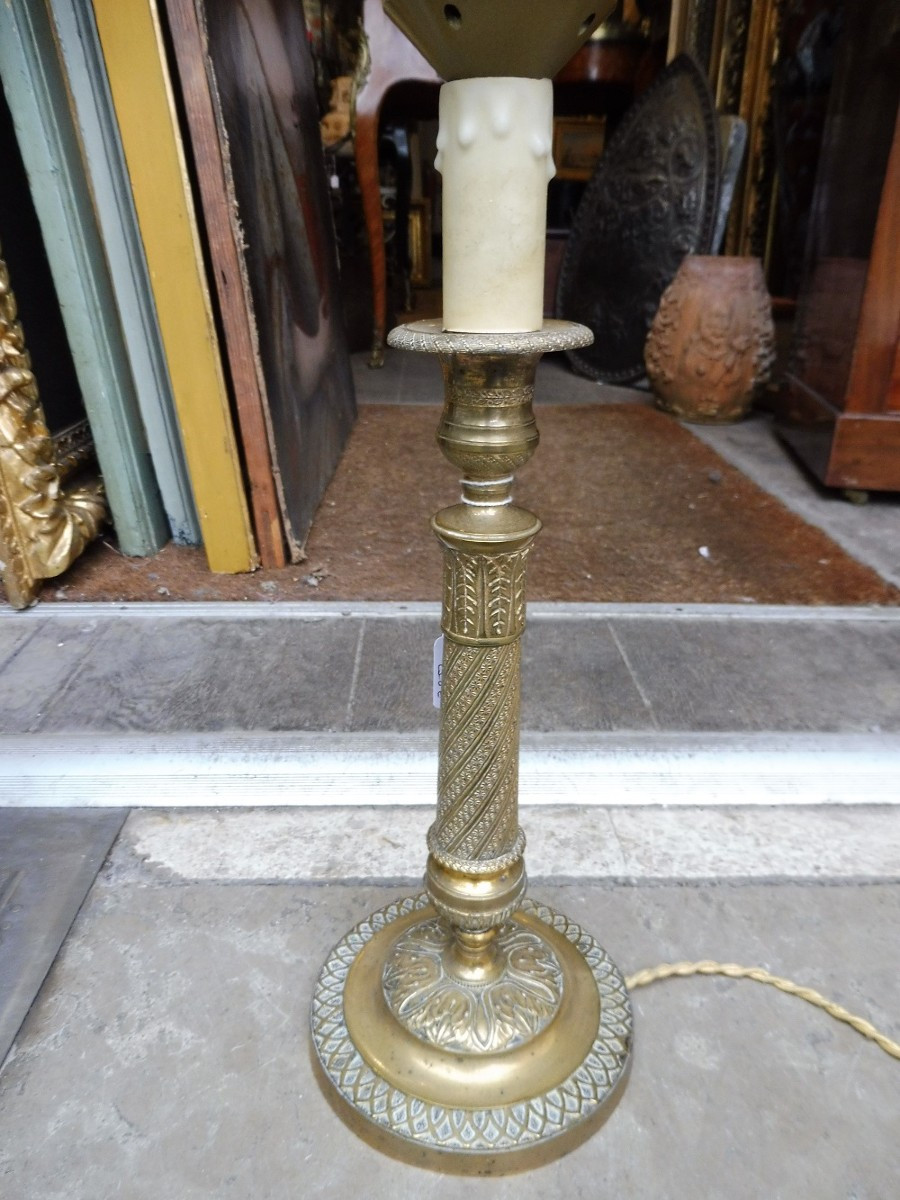 19th Century Chiseled And Gilded Bronze Lamp Base