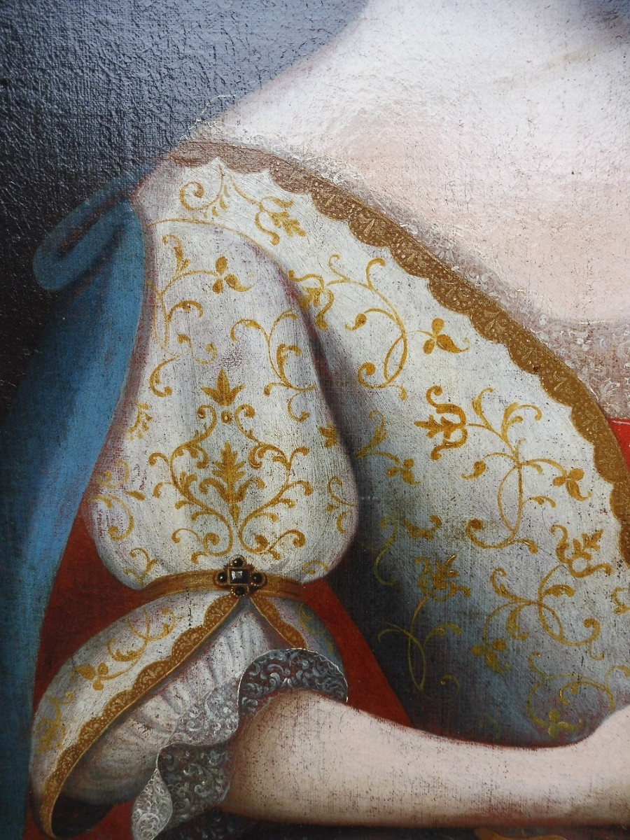 HST , Portrait  de dame vers 1700   sans cadre  -photo-2