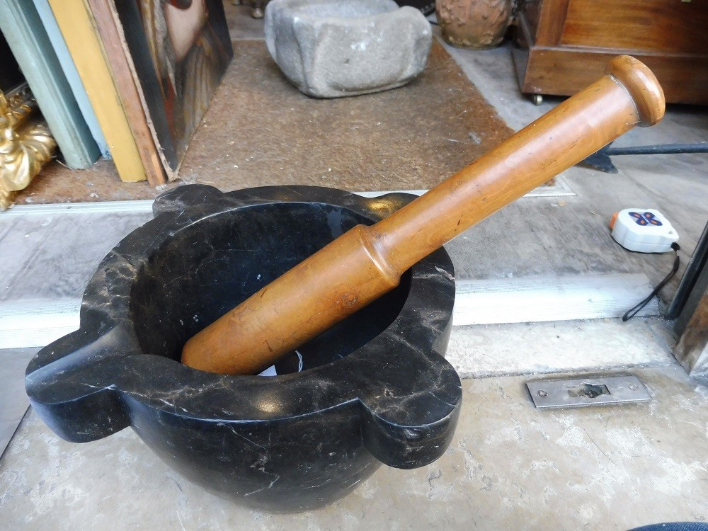 19th Century Marble Mortar And Pestle  -photo-2