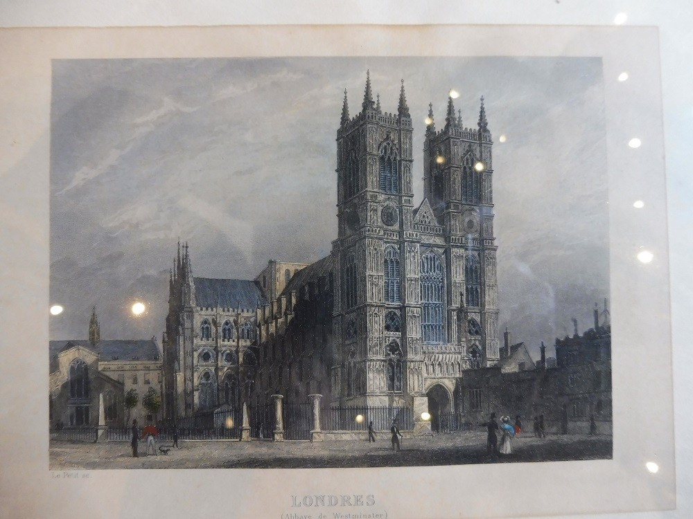 Suite de six  gravures  19 eme  " monuments  de villes d'Europe "   encadrées -photo-4