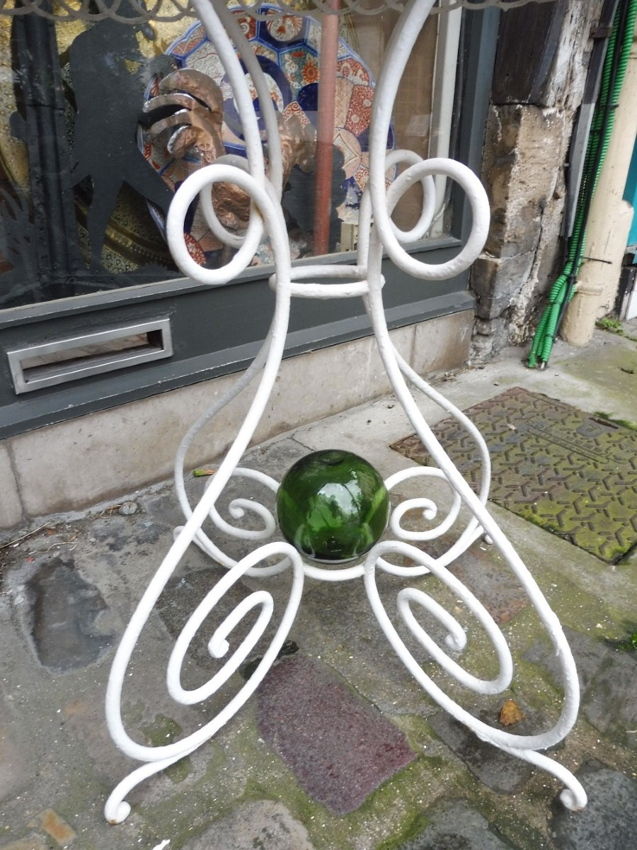 Oval-shaped Planter In Wrought Iron And Braided Wire, 1900  -photo-3