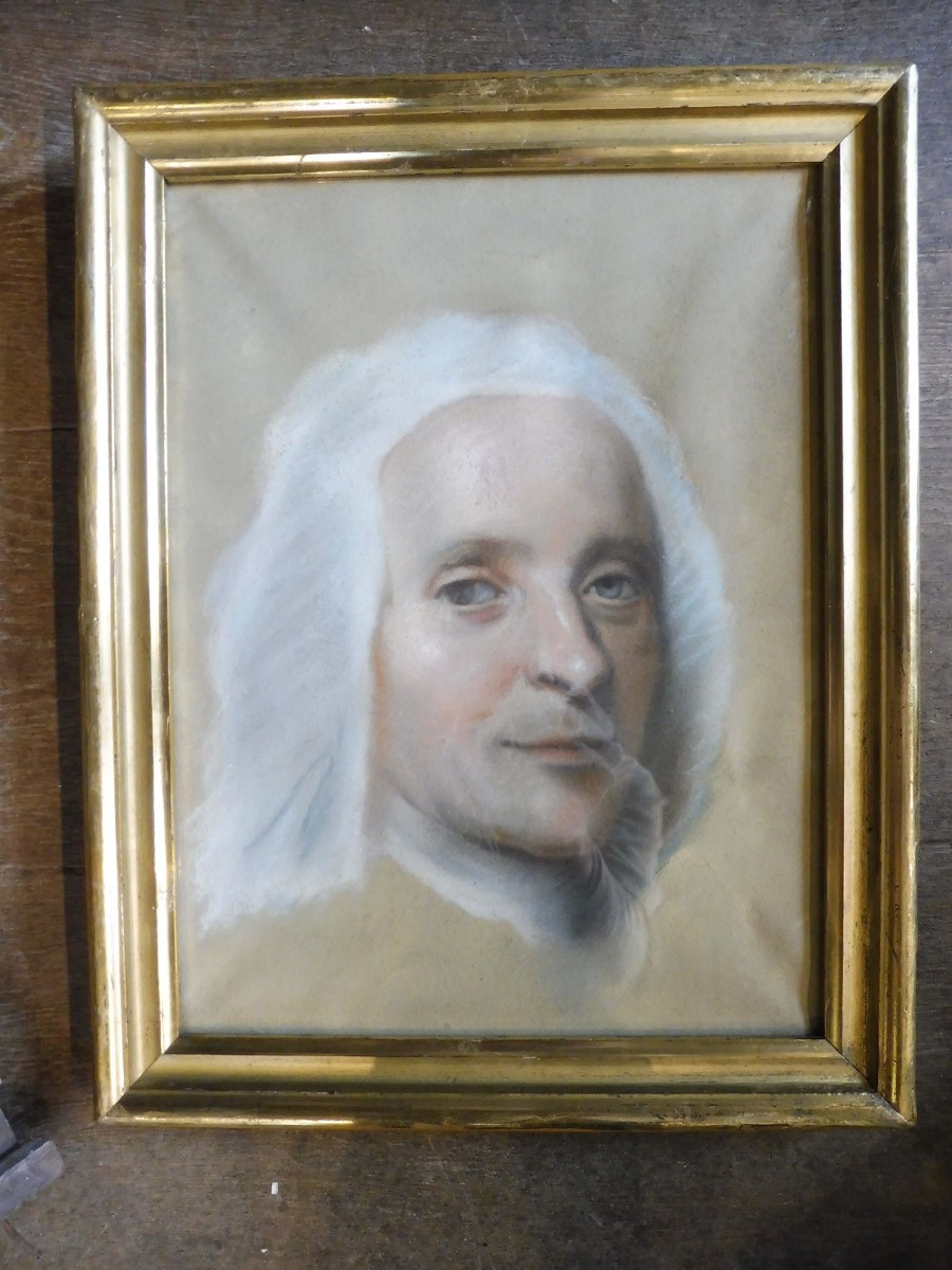 19th Century Pastel "portrait Of Voltaire" 