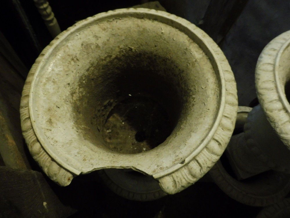 Set Of Six 19th Century Cast Iron Garden Vases  -photo-3