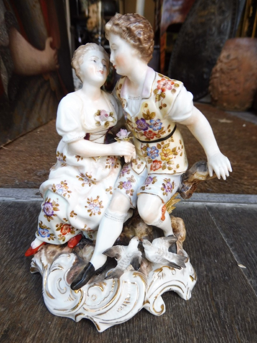 19th-century Saxon Porcelain Group 