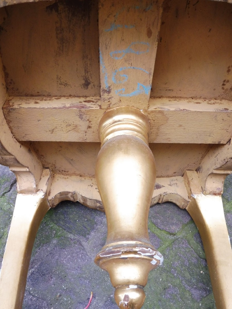 Louis XV Style Giltwood Piano Stool With Swivel Seat-photo-3