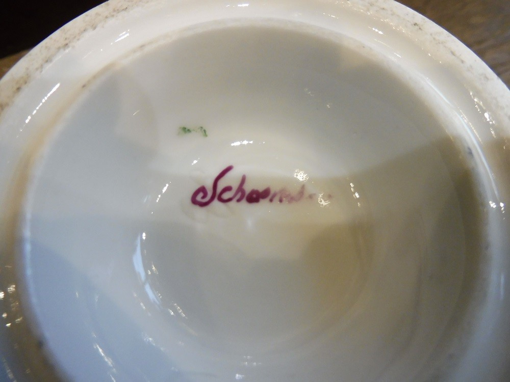 Sucrier  en porcelaine  de Paris  signé   Schoelcher -photo-3