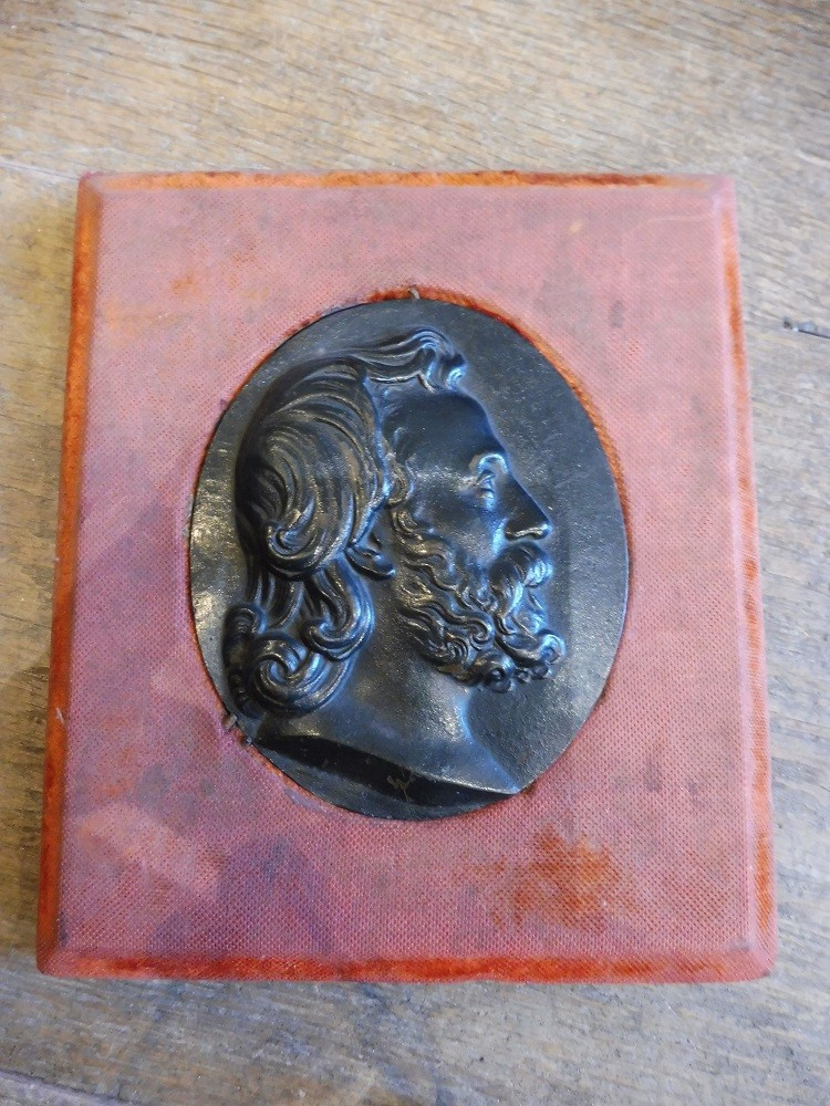 19th Century Bronze Plaque, "profile Of A Man"  