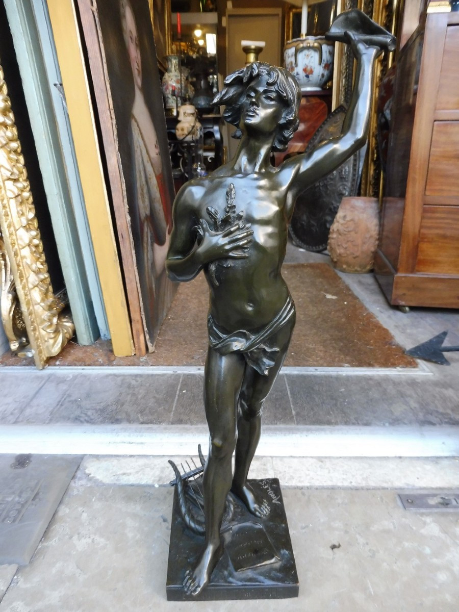 Sculpture  en bronze signée  Joaquin Anglés  "  Premier triomphe "  