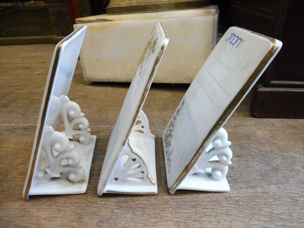 Lot de trois  menus  en porcelaine  1900-photo-2