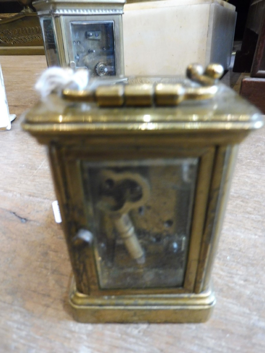 Small 19th-century Brass Desk Clock -photo-2