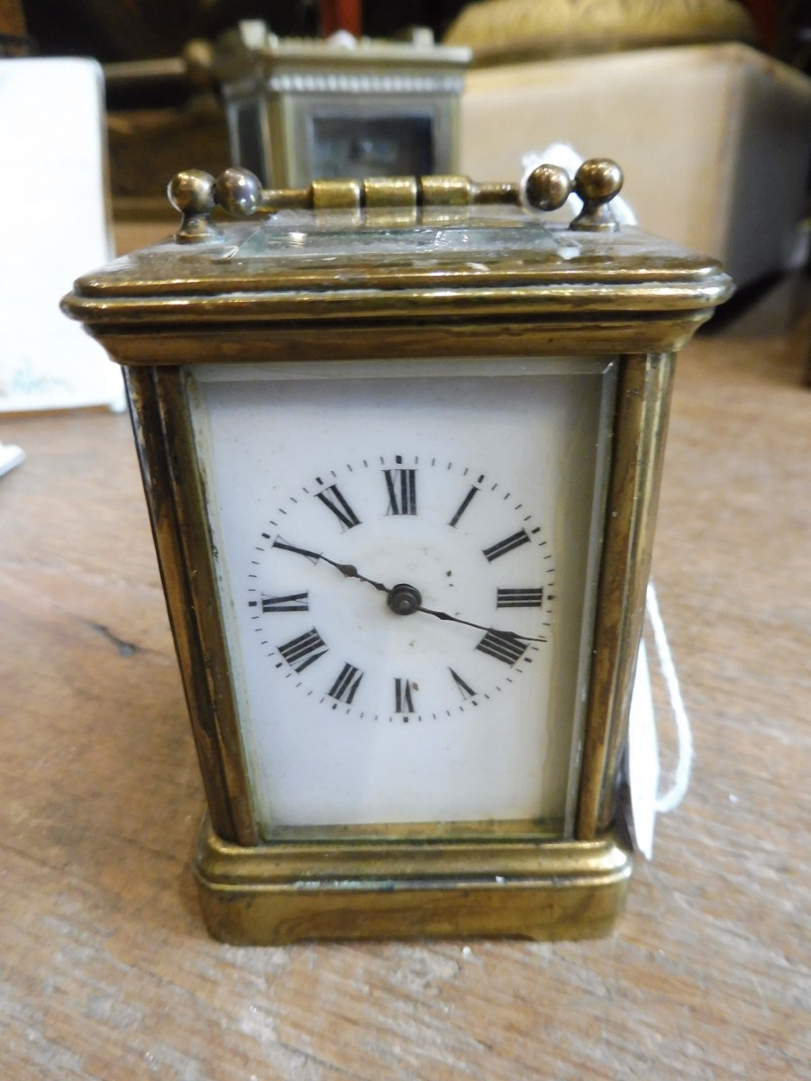Small 19th-century Brass Desk Clock 