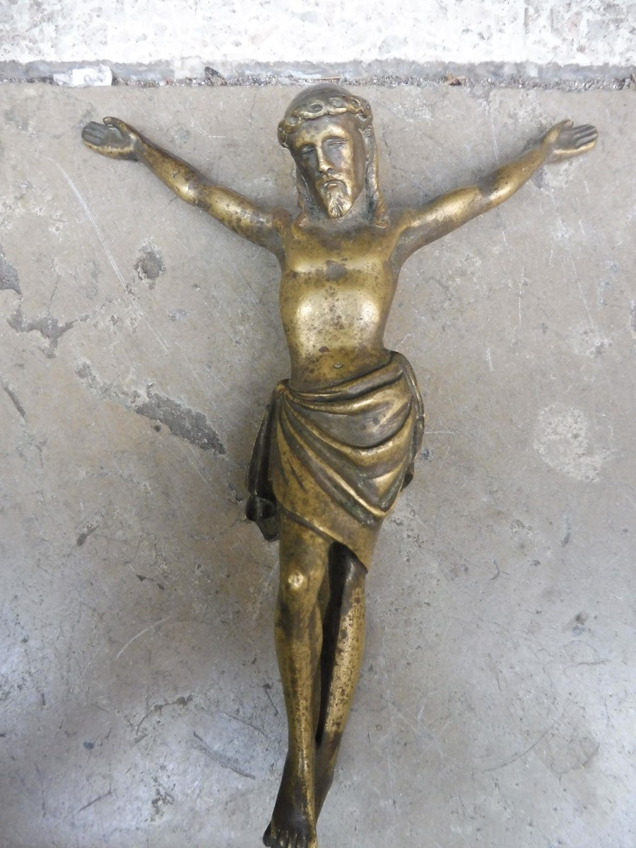 Antique Bronze Christ On The Cross  