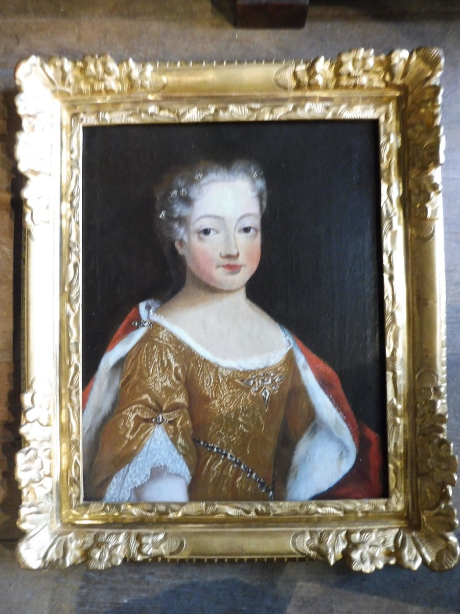 Oil On Canvas From The French School, Circa 1700, "presumed Portrait Of Marie Adélaïde Of Savoy"-photo-2