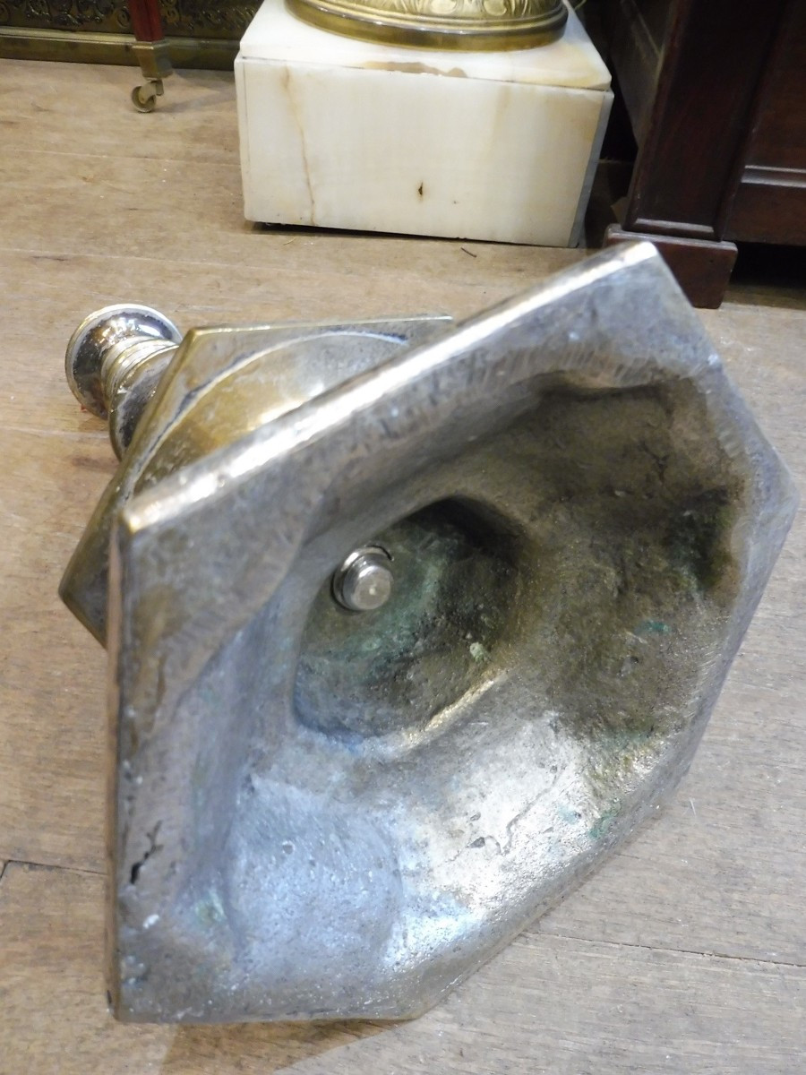 Flambeau en bronze  argenté  style 17 eme  -photo-2