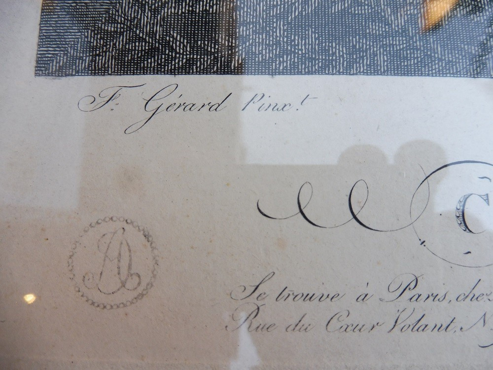 Pair Of Engravings After Gérard Empire "homer And Belisarius", In Their Frames.-photo-1