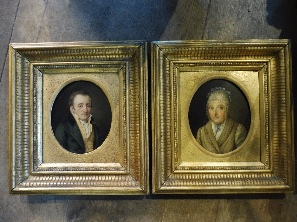 Pair Of Hsp Signed Gottlieb Herz "pair Of Portraits"  