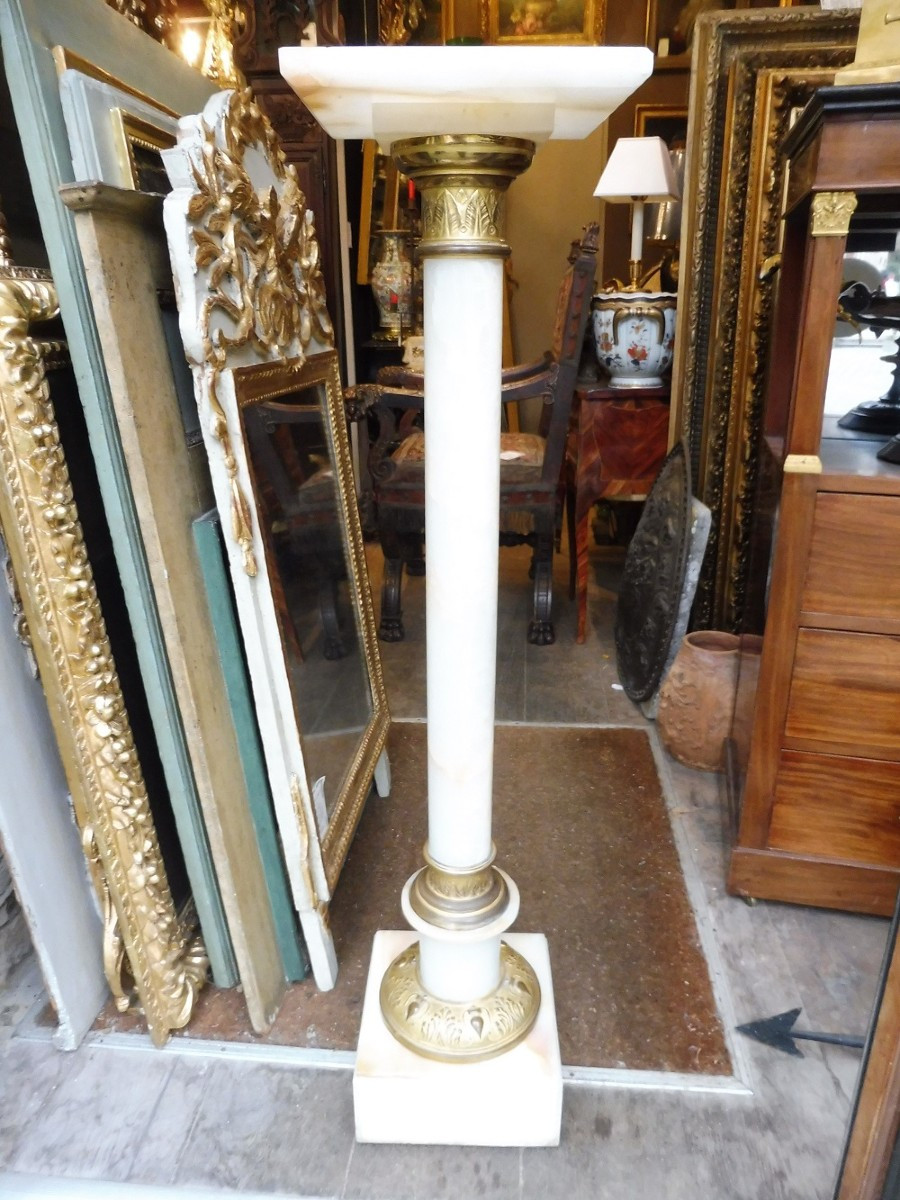Colonne en onyx  et laiton doré  1900