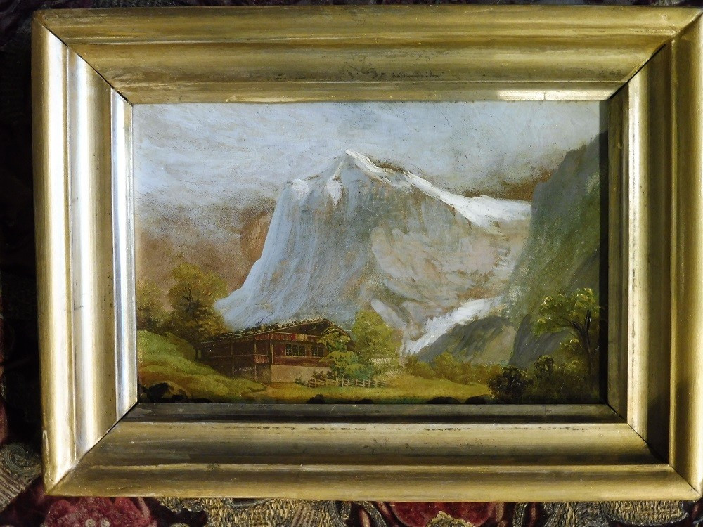 Pair Of Oil Paintings On Cardboard From The 19th-century Swiss School -photo-2