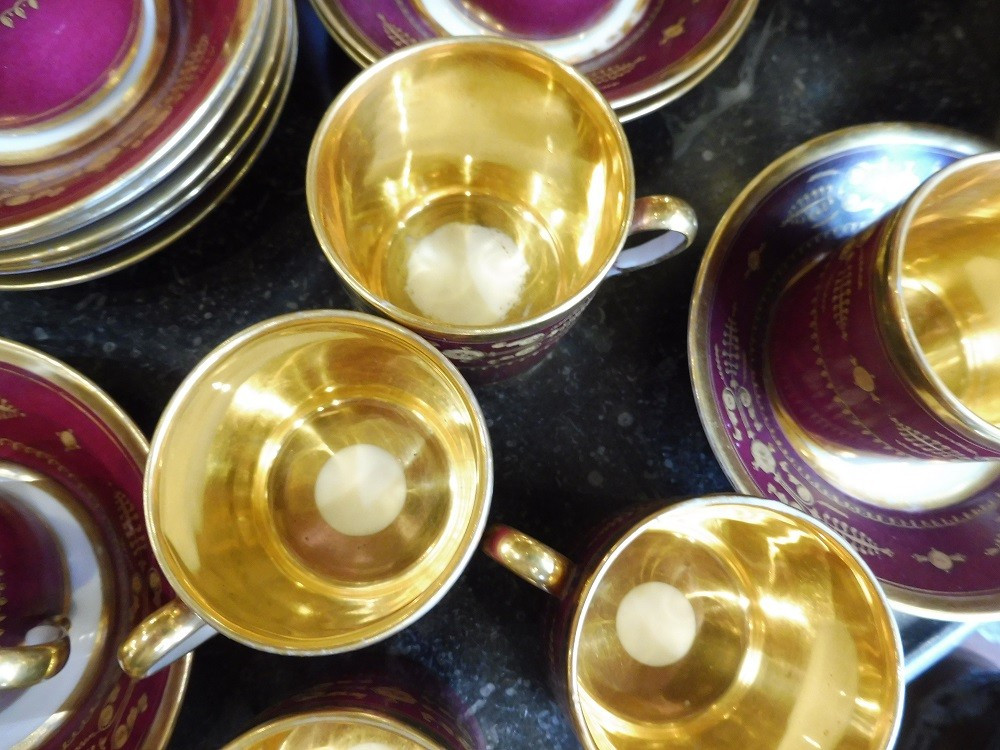 Partie  de service  en porcelaine  de  Paris  , manufacture  Lebon-Halley  -photo-3