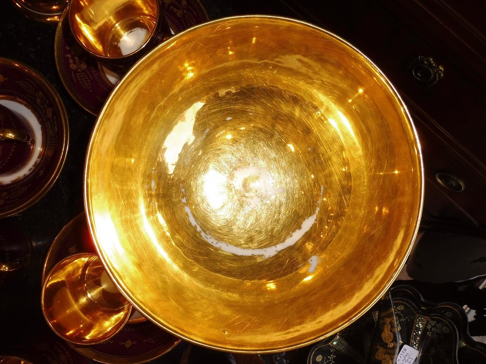 Partie  de service  en porcelaine  de  Paris  , manufacture  Lebon-Halley  -photo-3