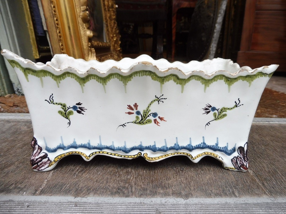 Rouen Earthenware Flower Pot, 18th Century