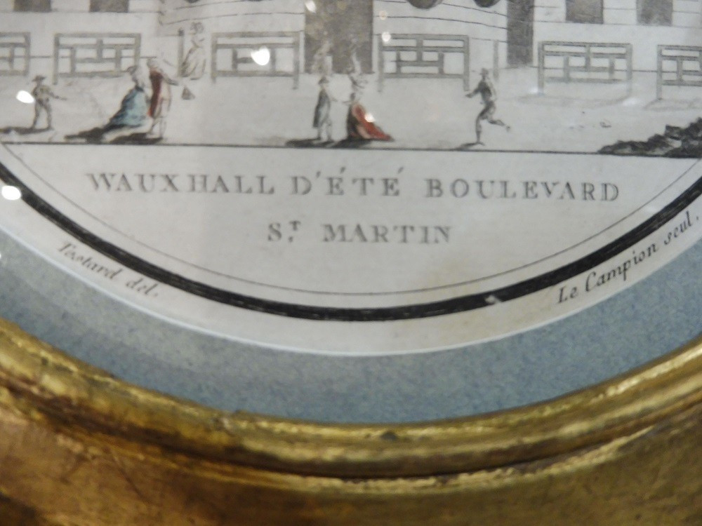 Gravure  ronde  vers 1800  " Vauxhall  d'été   Boulevard  Saint Martin "  -photo-3
