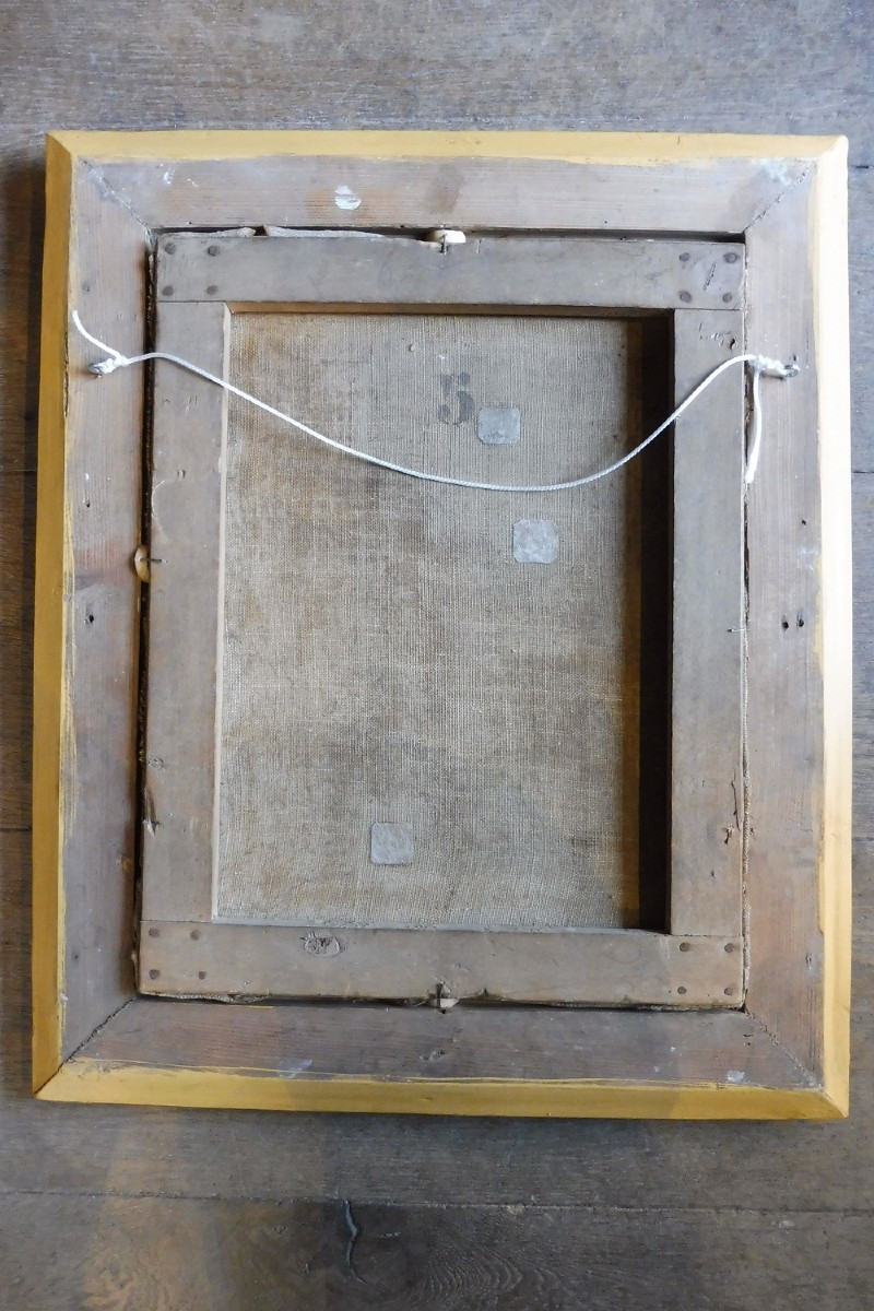 Huile sur toile 19 eme  d'après  Lépicié  " le cueillette  des  cerises  "  -photo-3