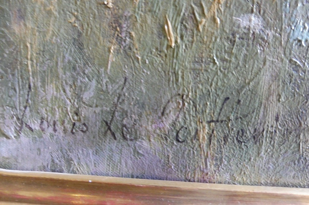 Oil On Canvas Signed Louis Le Poittevin "plowing Near La Roche Guyon"-photo-2