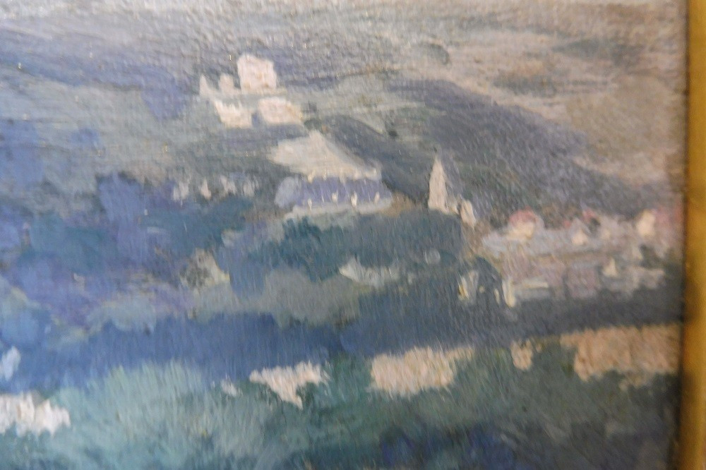 Oil On Canvas Signed Louis Le Poittevin "plowing Near La Roche Guyon"-photo-4