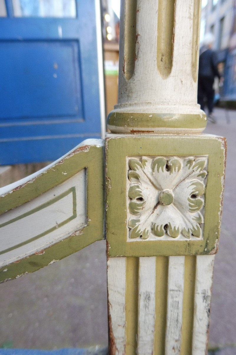 Louis XVI Style Lacquered Wood Chaise Longue, Second Empire -photo-4