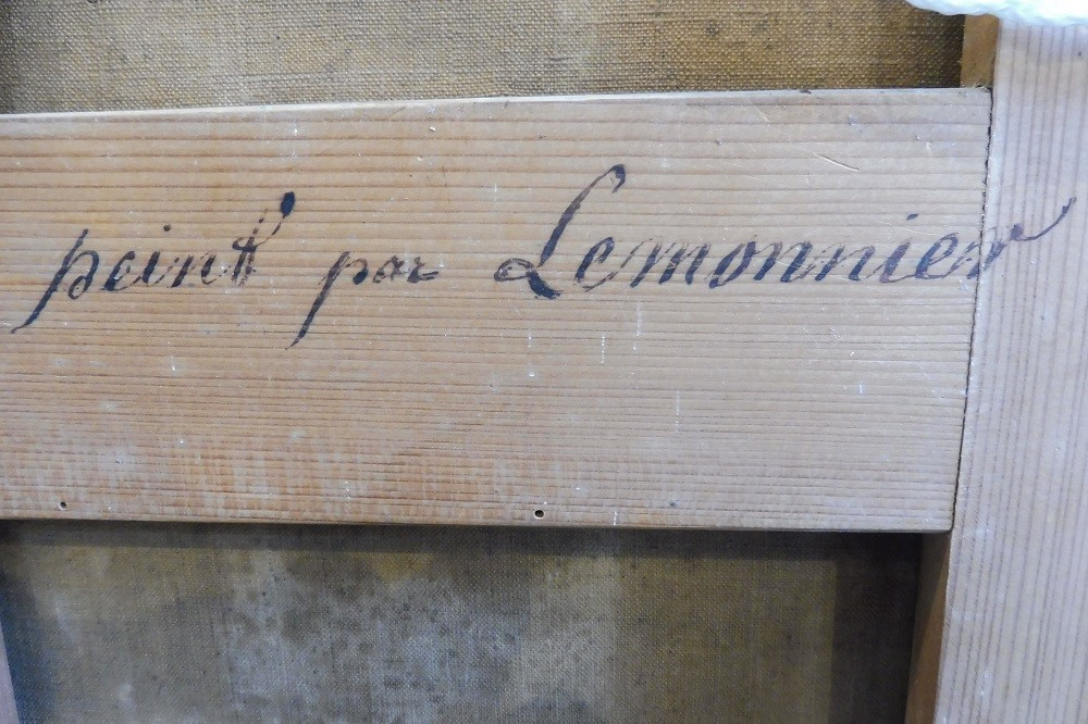 Huile sur toile  par Lemonnier  "portrait de dame  Louis XVI"-photo-2