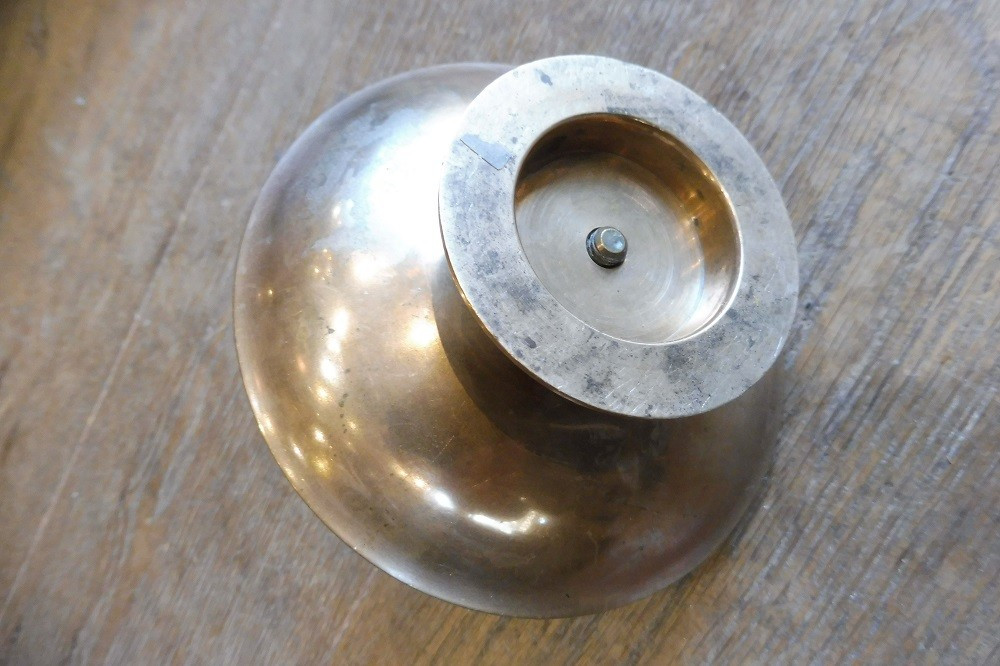 Brass Ashtray/match Holder Engraved With A Coat Of Arms, 19th Century-photo-4