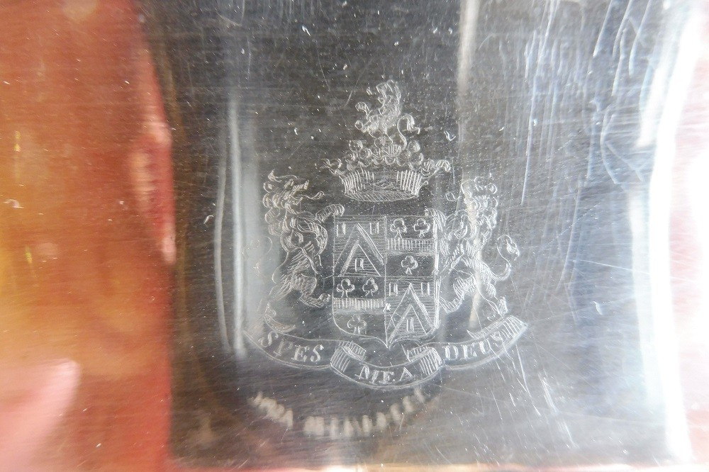 Important Silver-plated Metal Dish With Coat Of Arms, 19th Century-photo-3