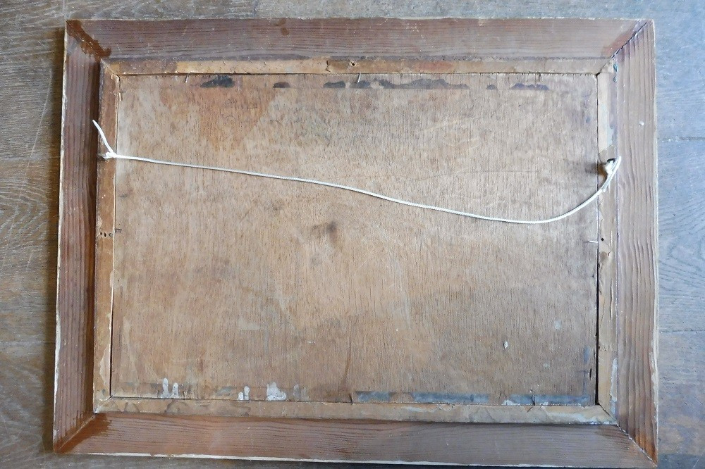 Huile sur isorel  signée Marcel  Leprin  "  Vue de Paris  en hiver  " -photo-1